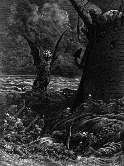 Death-fires dancing around the becalmed ship, scene from 